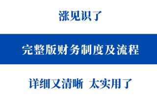 一广东28岁女会计，做的财务制度和流程（完整版），详细又清晰