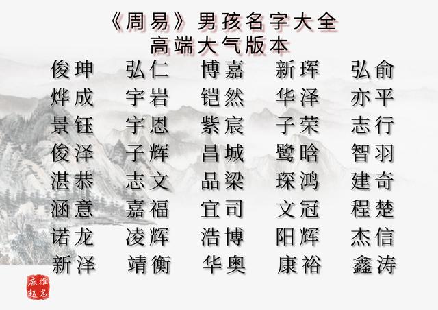 85个男孩周易精选好名：个个高分大吉，爽朗大气还不愁房车-第5张图片-90博客网