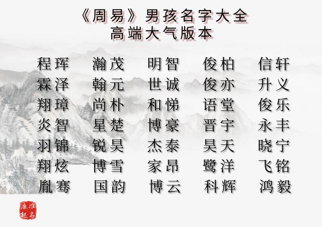 85个男孩周易精选好名：个个高分大吉，爽朗大气还不愁房车-第6张图片-90博客网