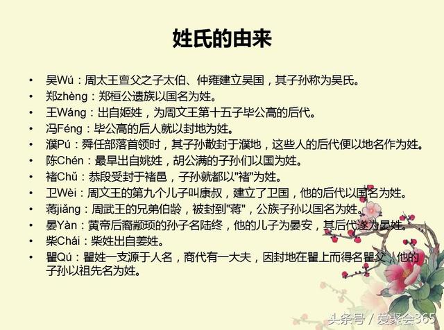 关于姓氏的由来，你的姓氏有什么故事？-第11张图片-90博客网