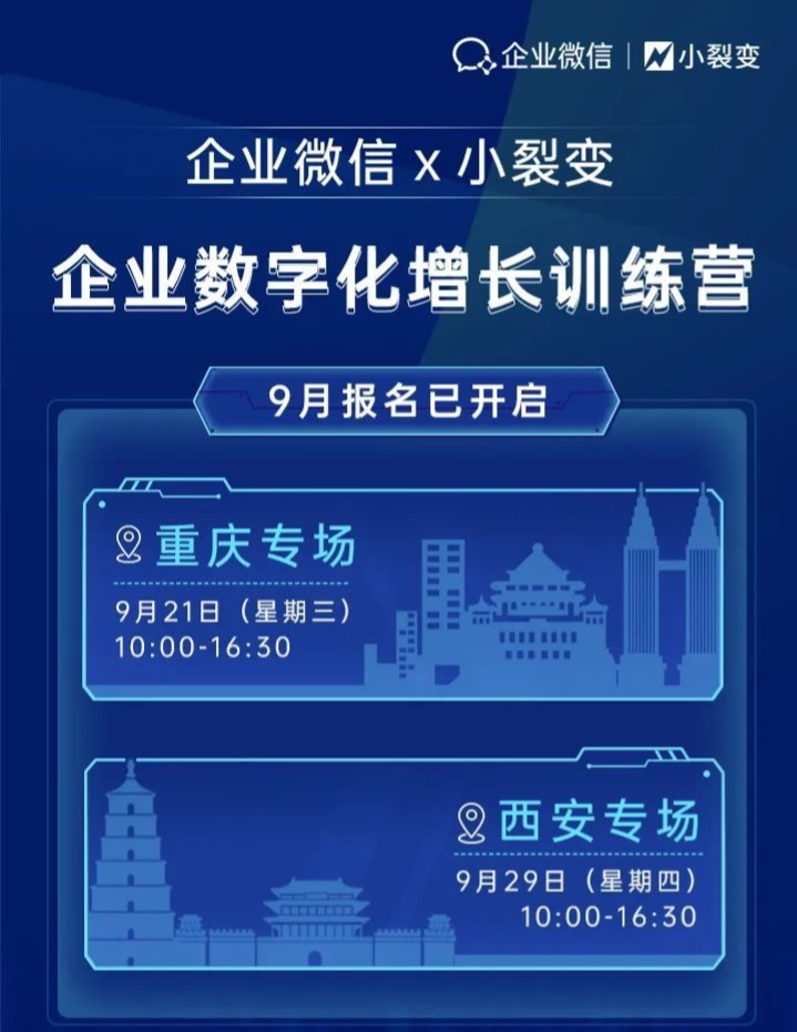 小裂变X企业微信I企业数字化增长训练营来啦!名额有限,抢 ... ...-第4张图片-90博客网 小裂变X企业微信I企业数字化增长训练营来啦!名额有限,抢 ... ...-第4张图片-90博客网