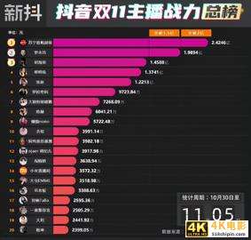 抖音双十一带货榜：5名主播销售破亿，苏宁超买夺冠-第1张图片-90博客网