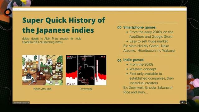 「GDC2022」 日本独立游戏开发的概况及面向跨文化市场的挑战-第6张图片-90博客网
